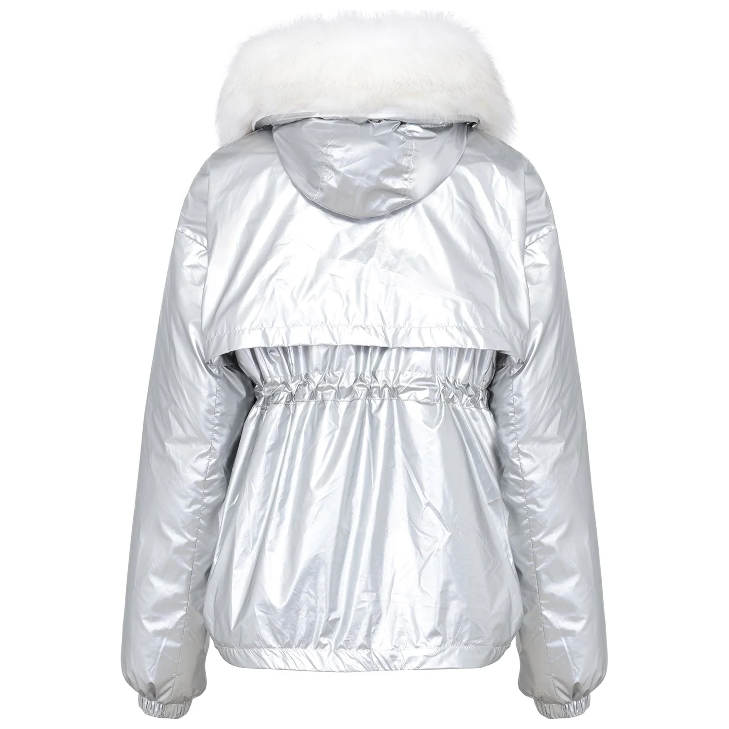 Doudoune métallique oversize gris silver - Image 6