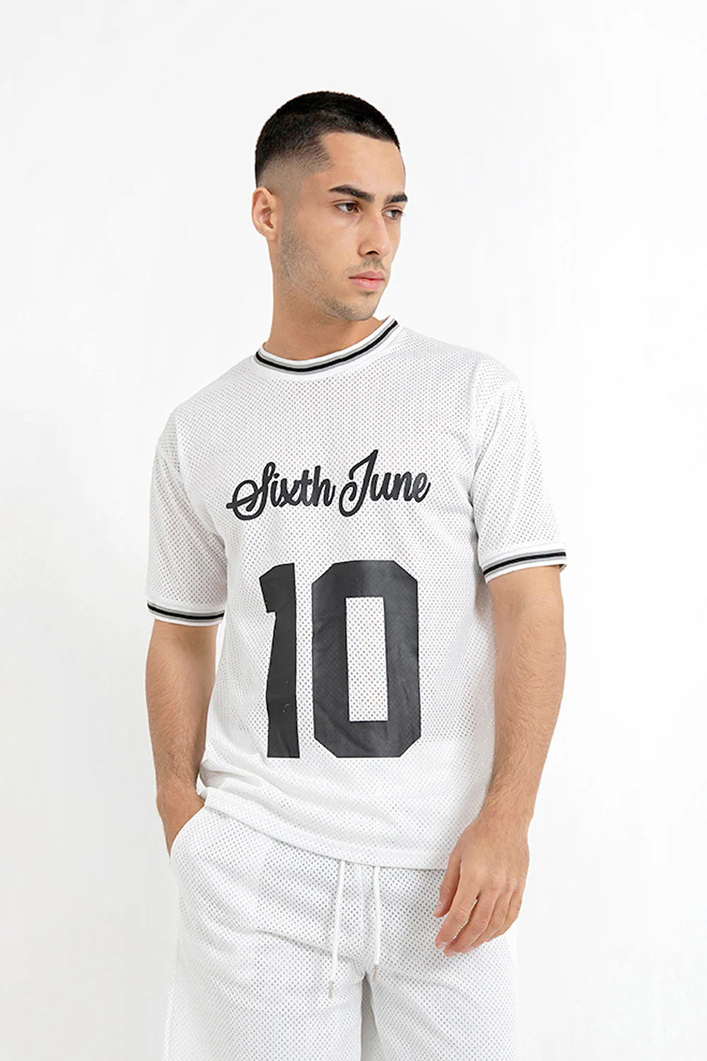 Maillot mesh numéro 10 Blanc