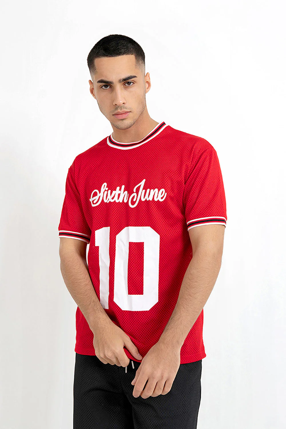 Maillot mesh numéro 10 Rouge