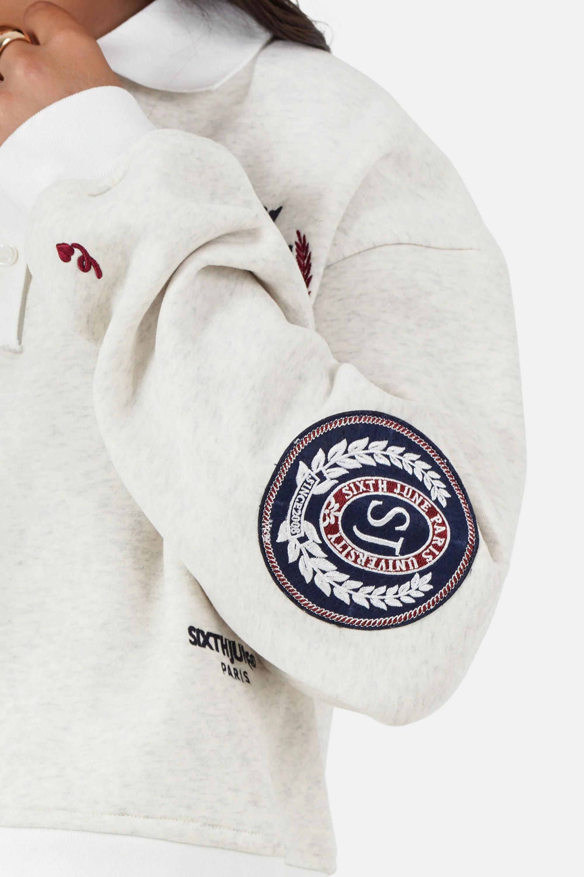VARSITY patched polo sweatshirt - Image 3