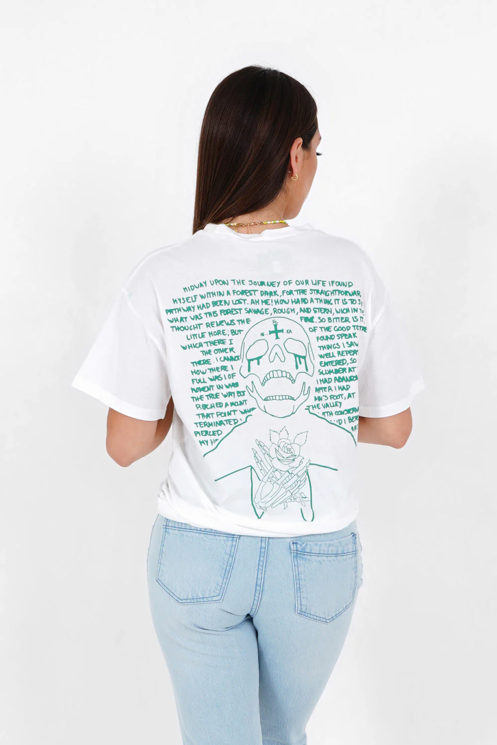 T-shirt imprimé squelette Blanc