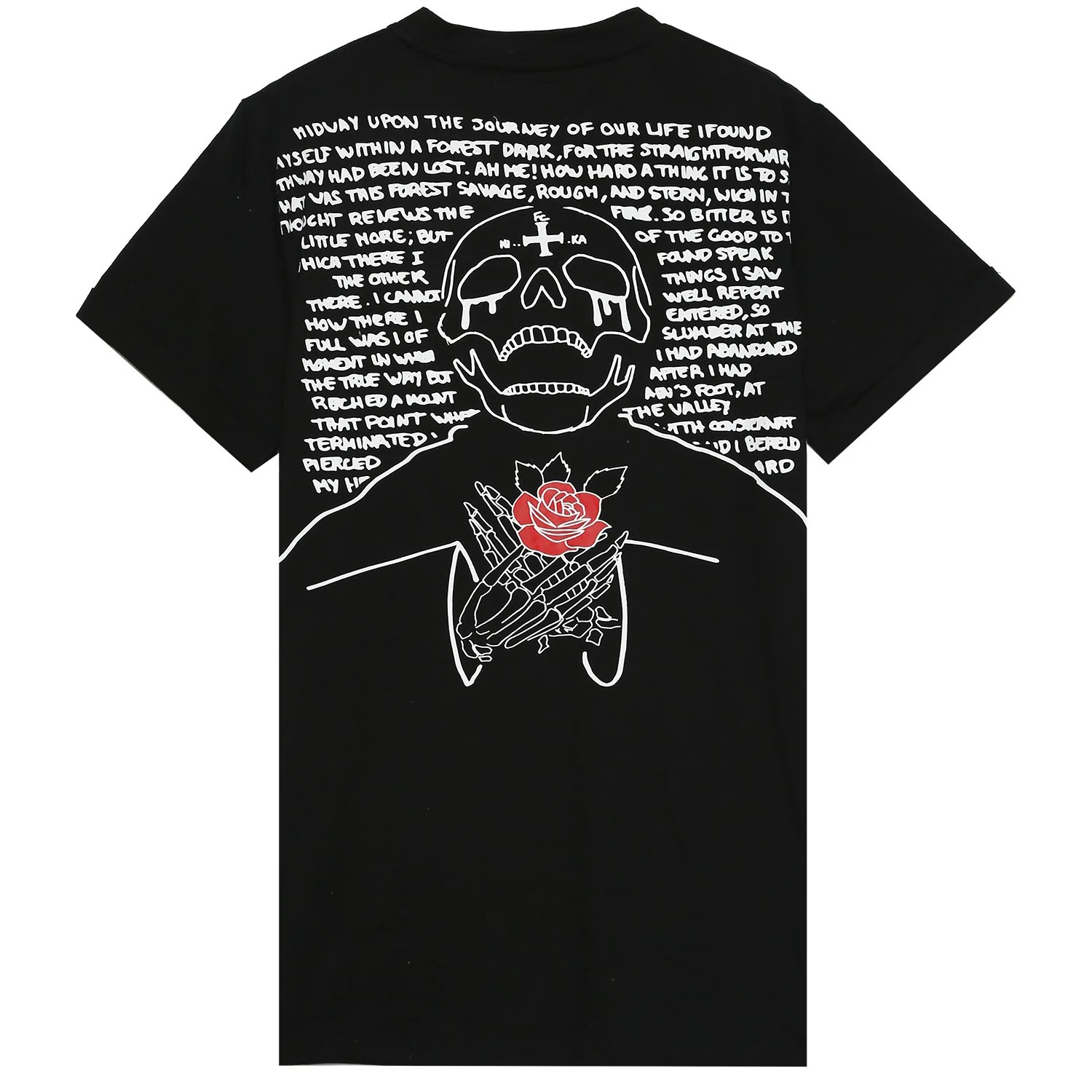 T-shirt imprimé tête de mort Noir Blanc