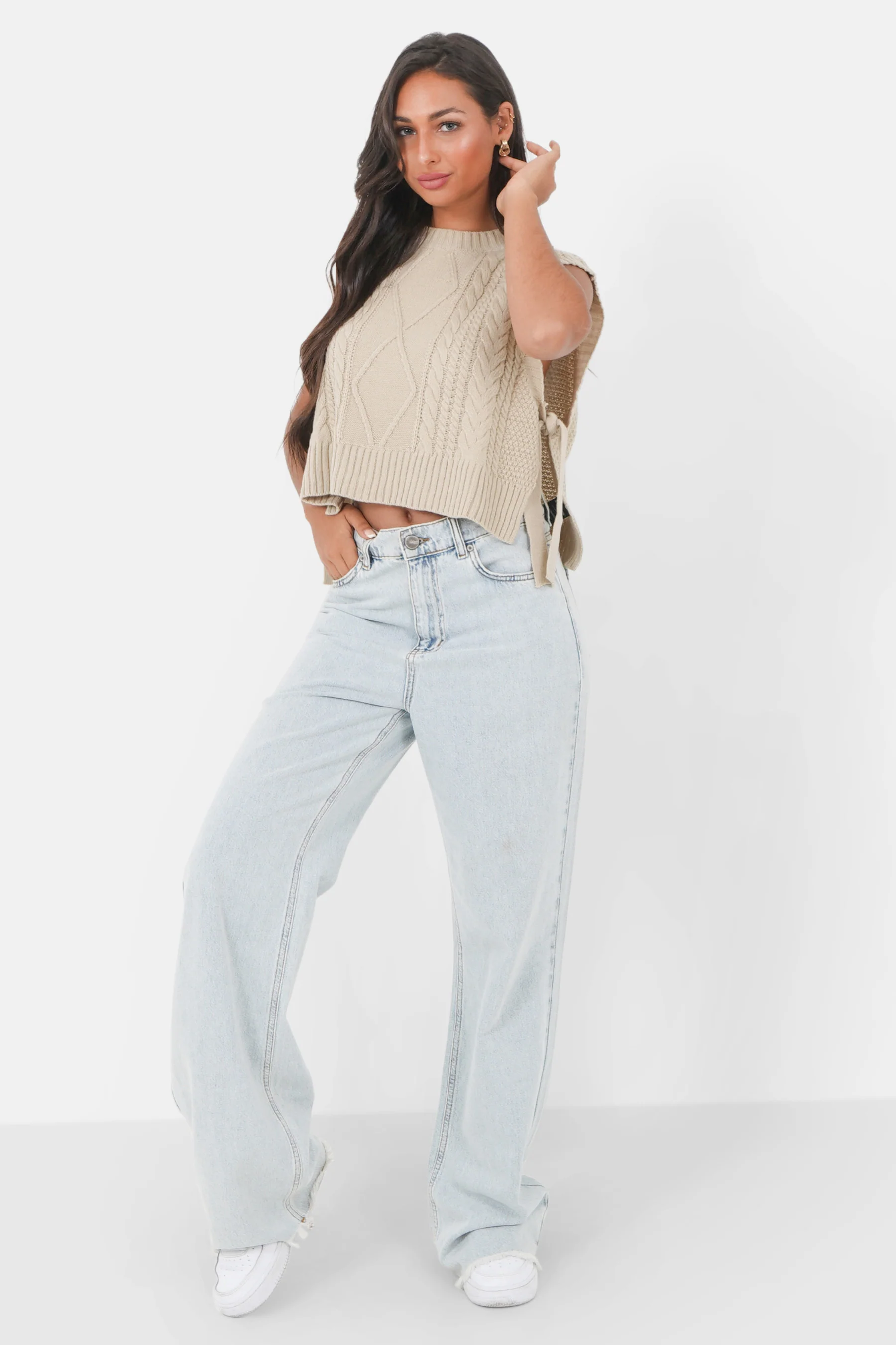 KNITTED laced w/s top - Image 2
