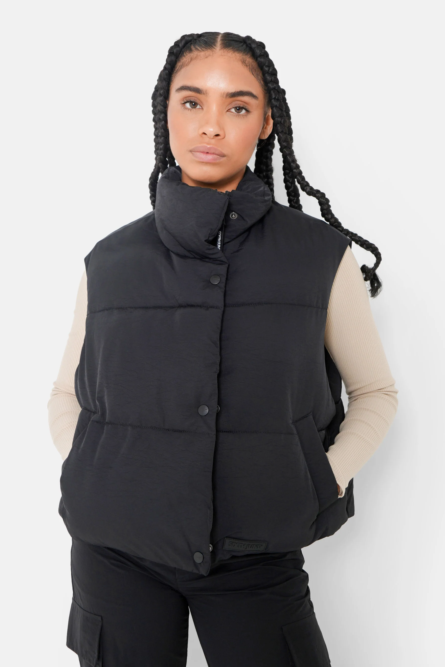 Doudoune sans manches oversize Noir
