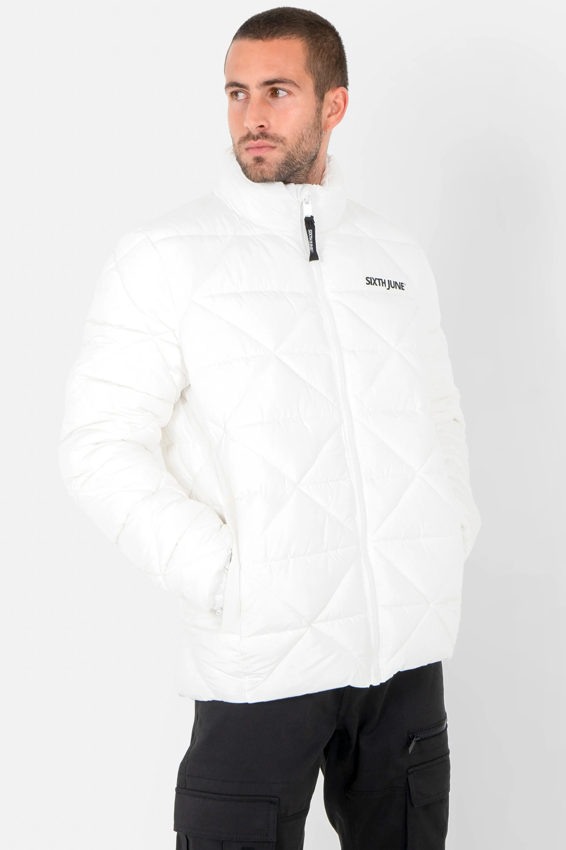 Doudoune matelassé triangle Blanc
