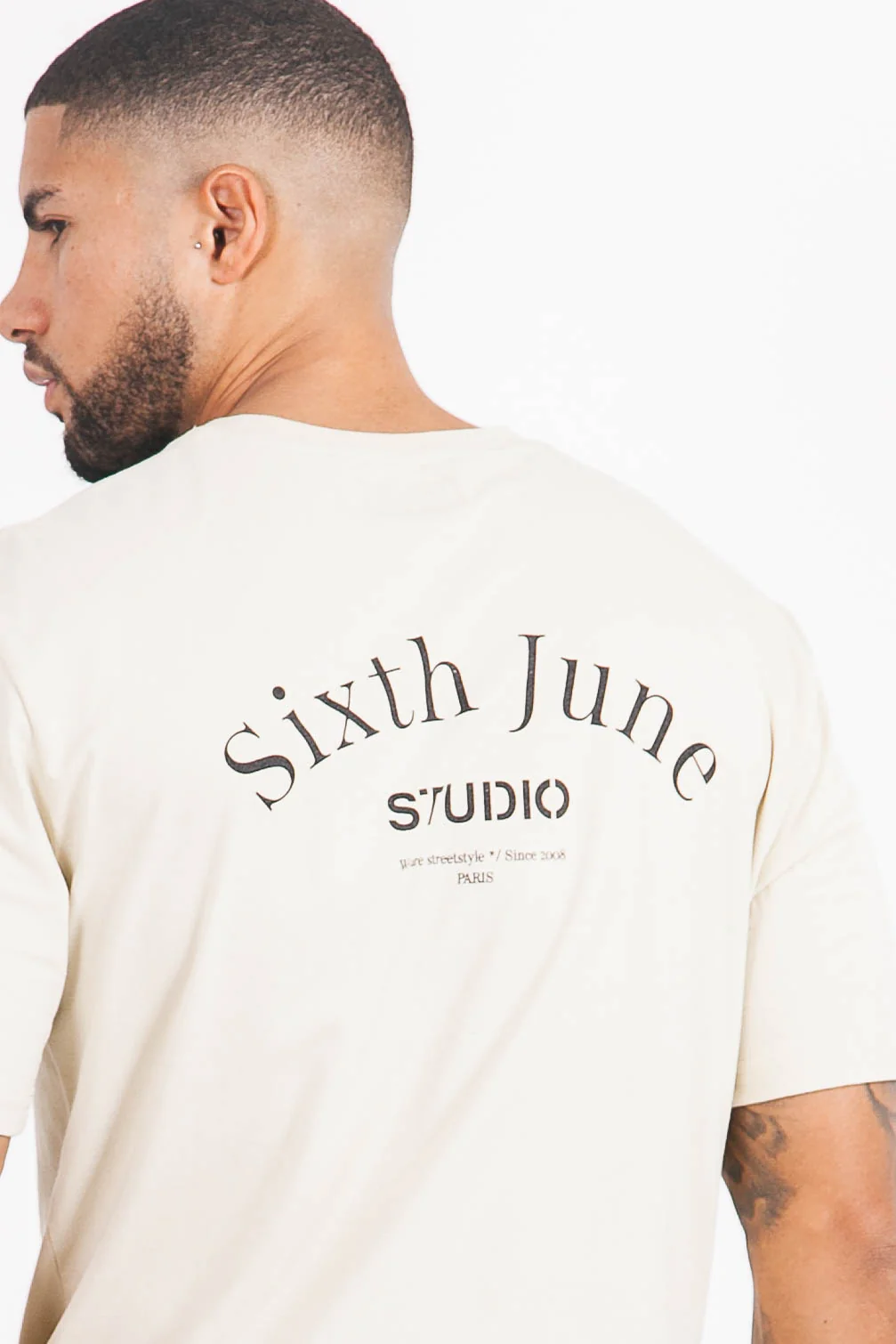 T-shirt studio imprimé beige - Image 3