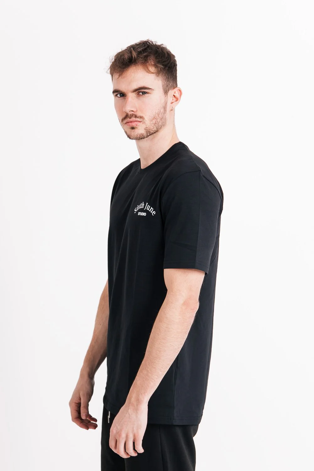 T-shirt studio imprimé noir - Image 4