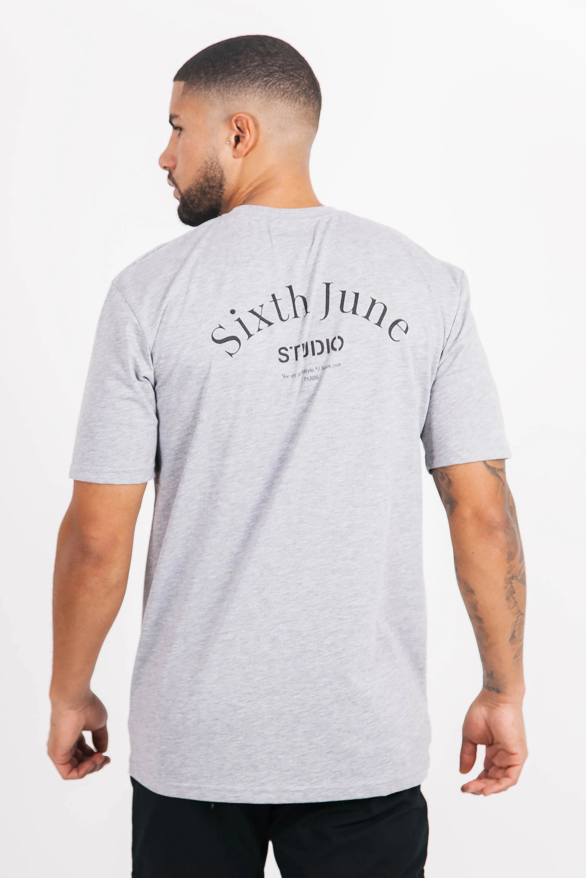 T-shirt studio imprimé gris - Image 5