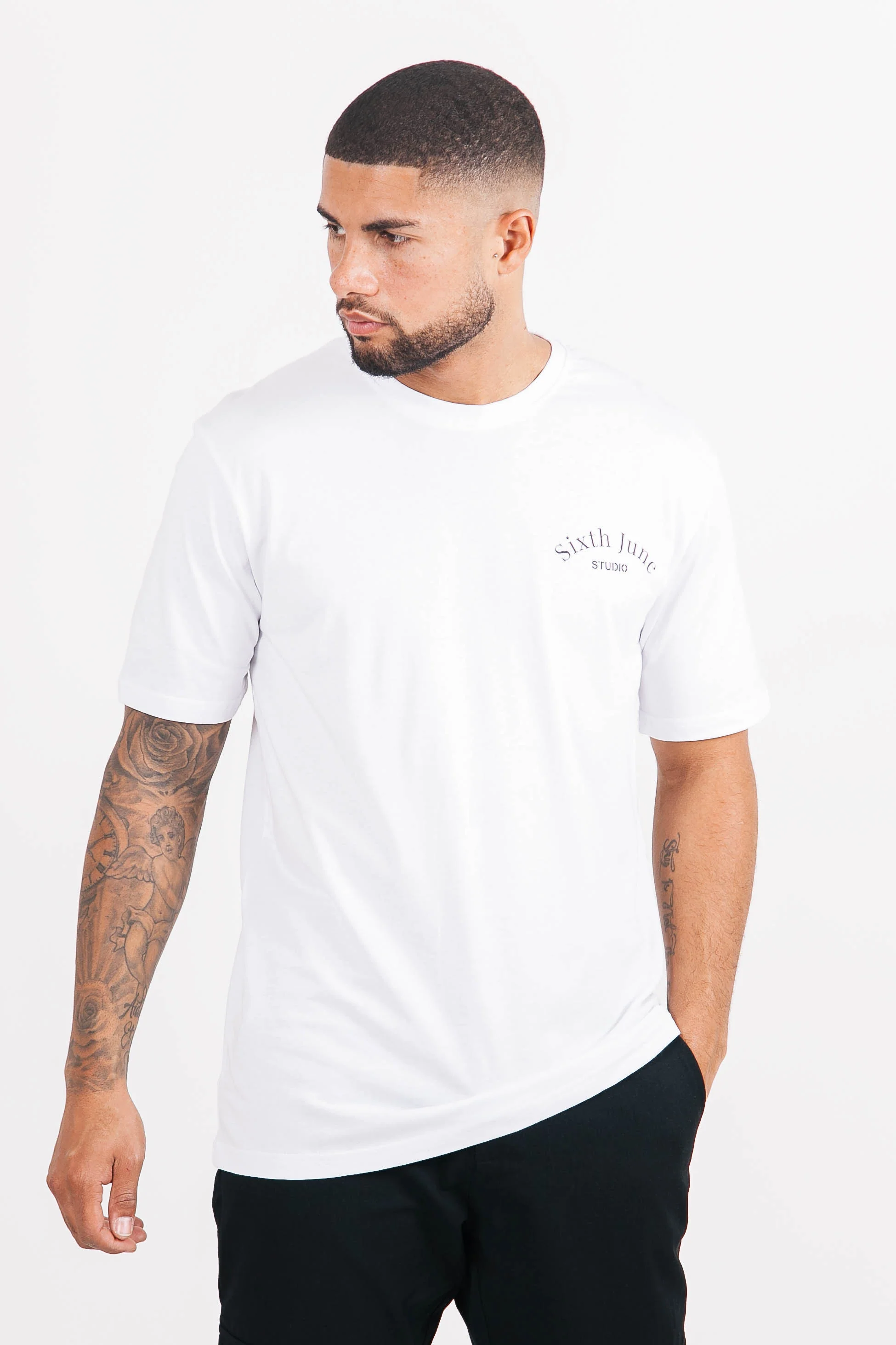 T-shirt studio imprimé blanc - Image 2