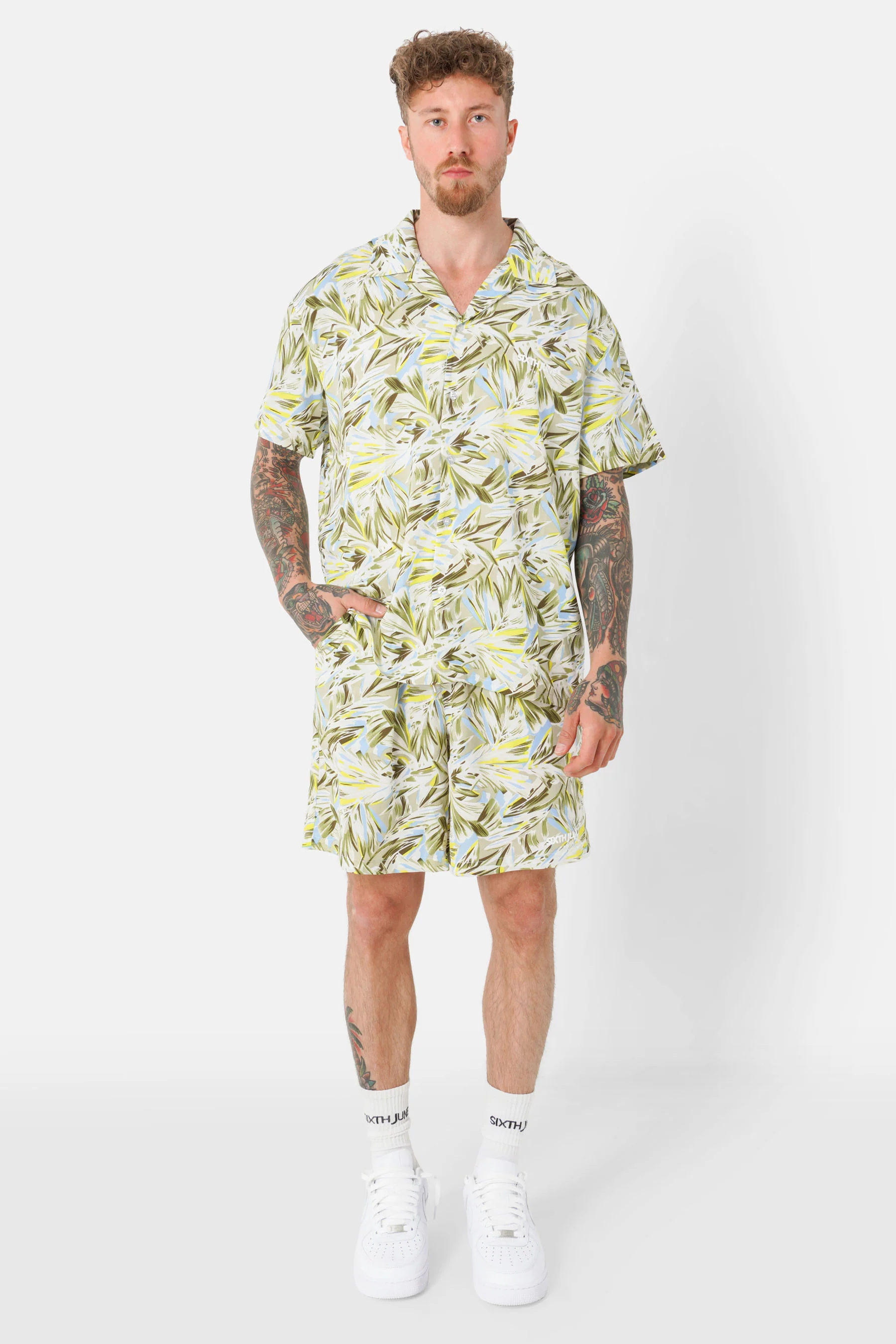 Short fluide imprimé floral Vert - Image 2