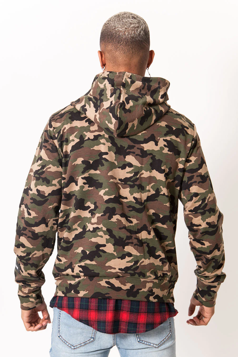 Sweat capuche camouflage tartan vert - Image 5