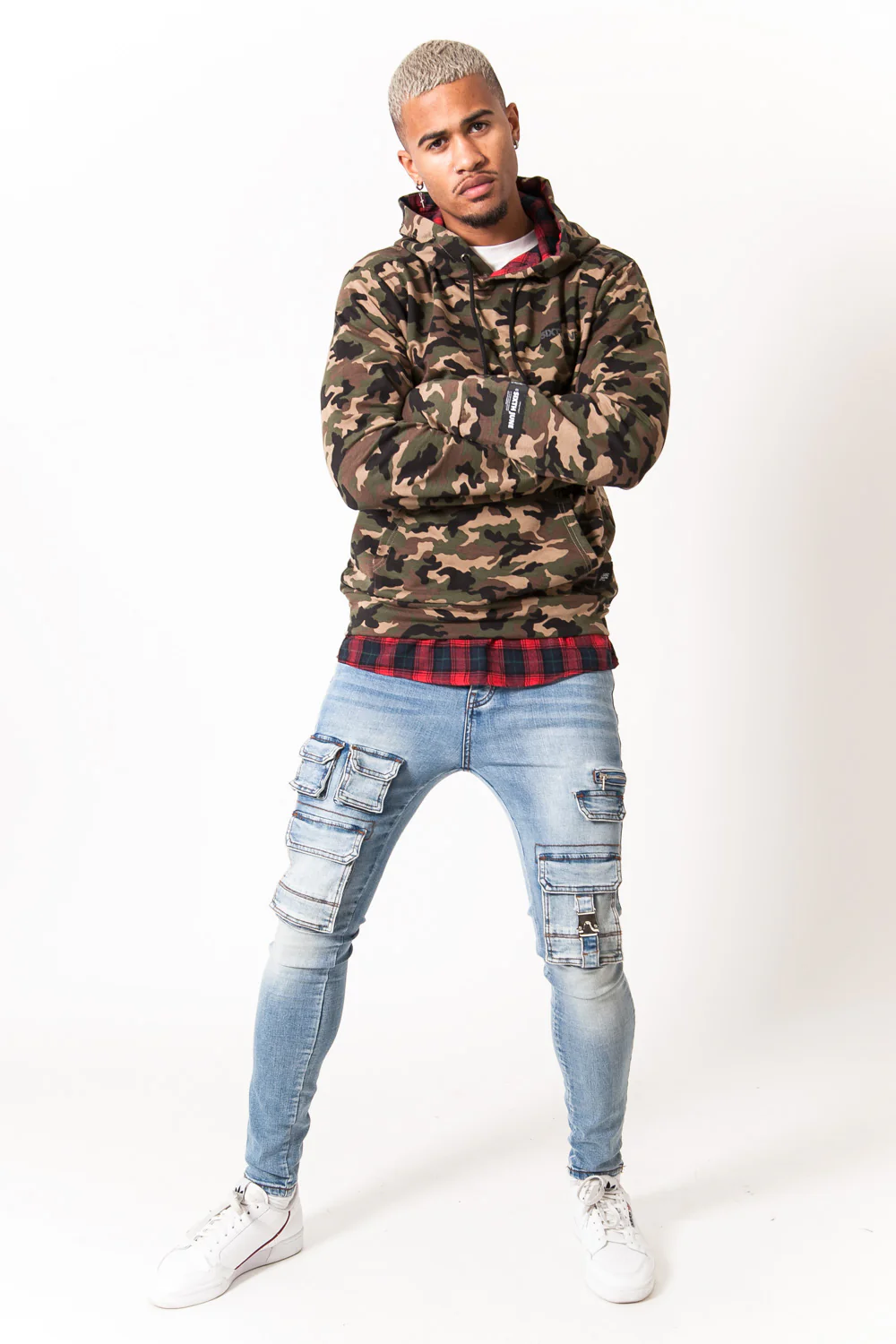 Sweat capuche camouflage tartan vert - Image 6