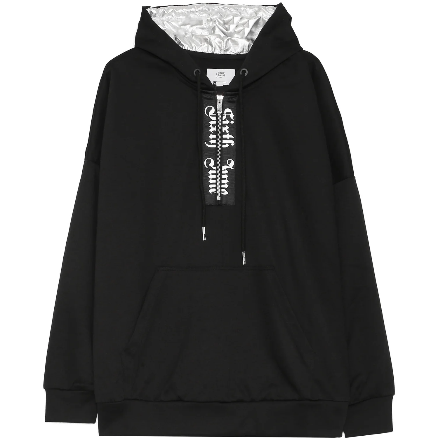 Sweat capuche aluminium gothique noir