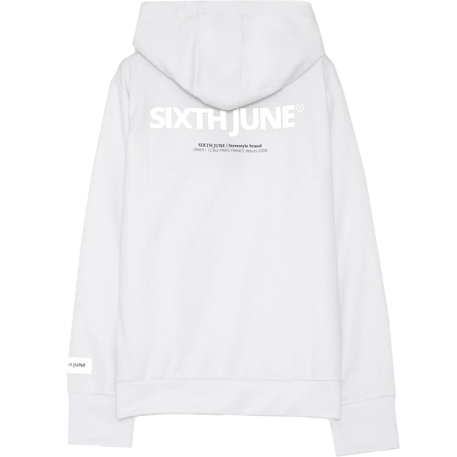 Sweat capuche aluminium blanc