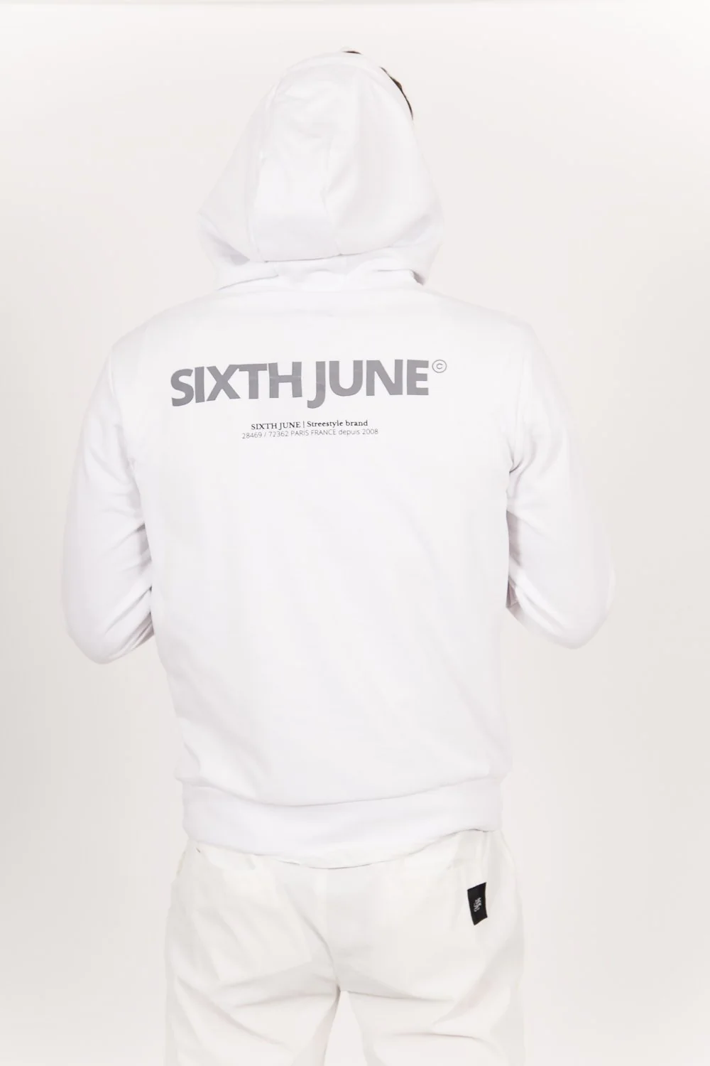 Sweat capuche aluminium blanc - Image 2