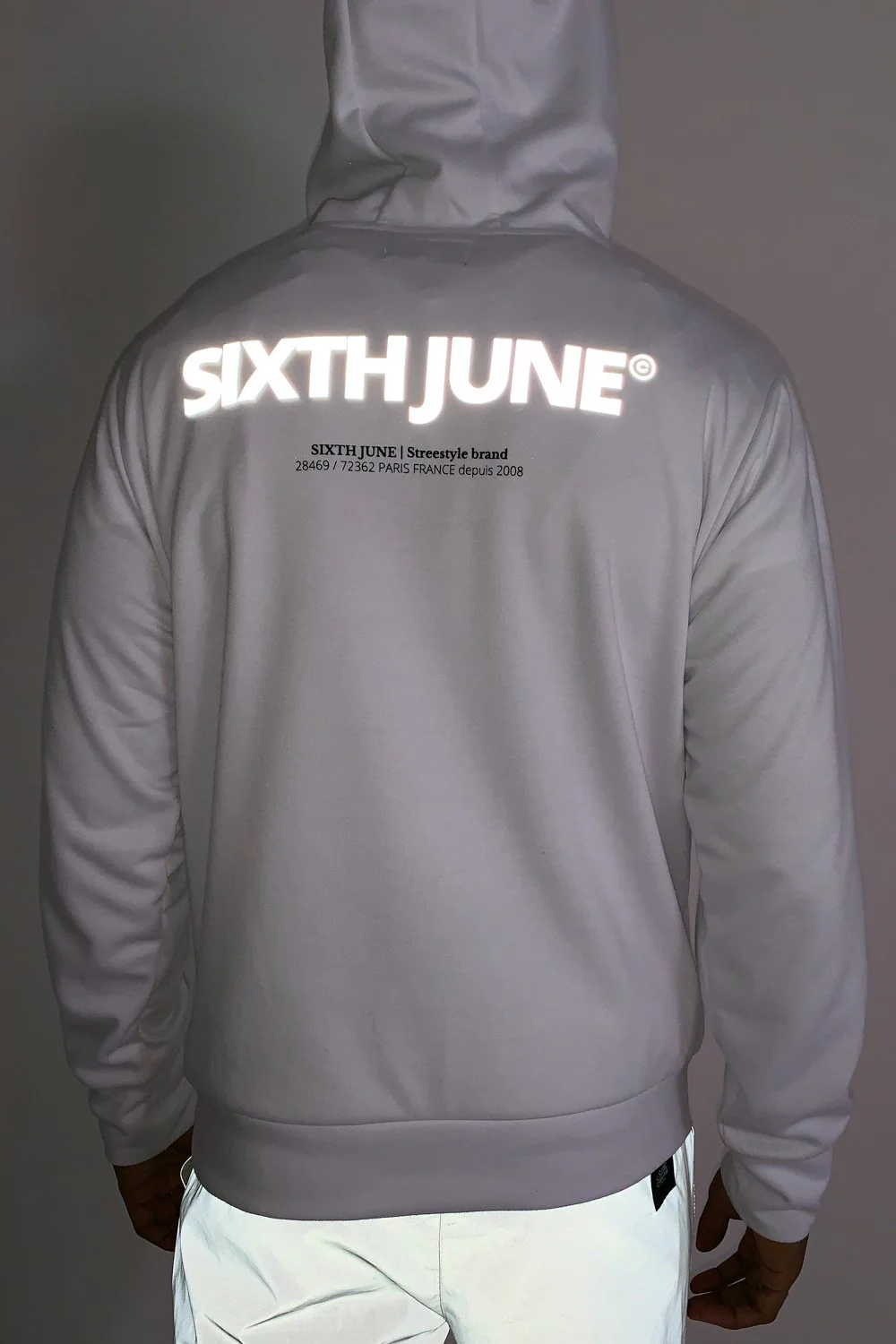 Sweat capuche aluminium blanc - Image 3
