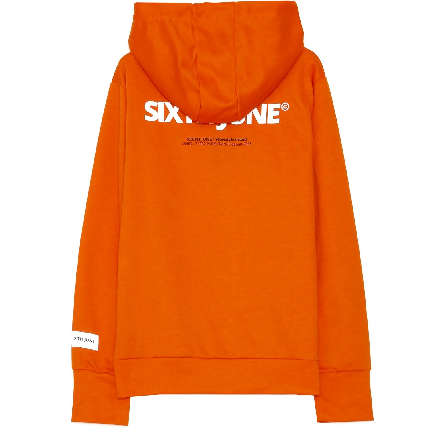 Sweat capuche aluminium orange