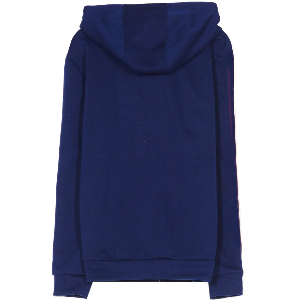 Sweat capuche bandes bleu rouge - Image 5