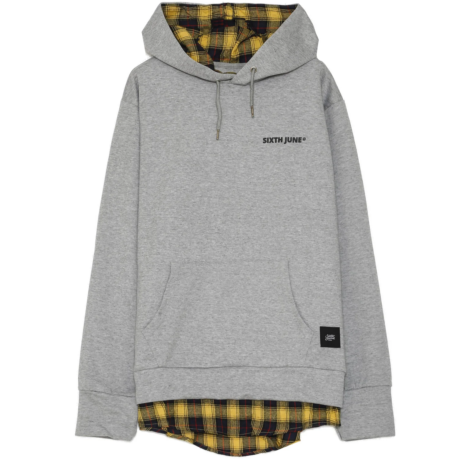 Sweat capuche carreaux logo noir