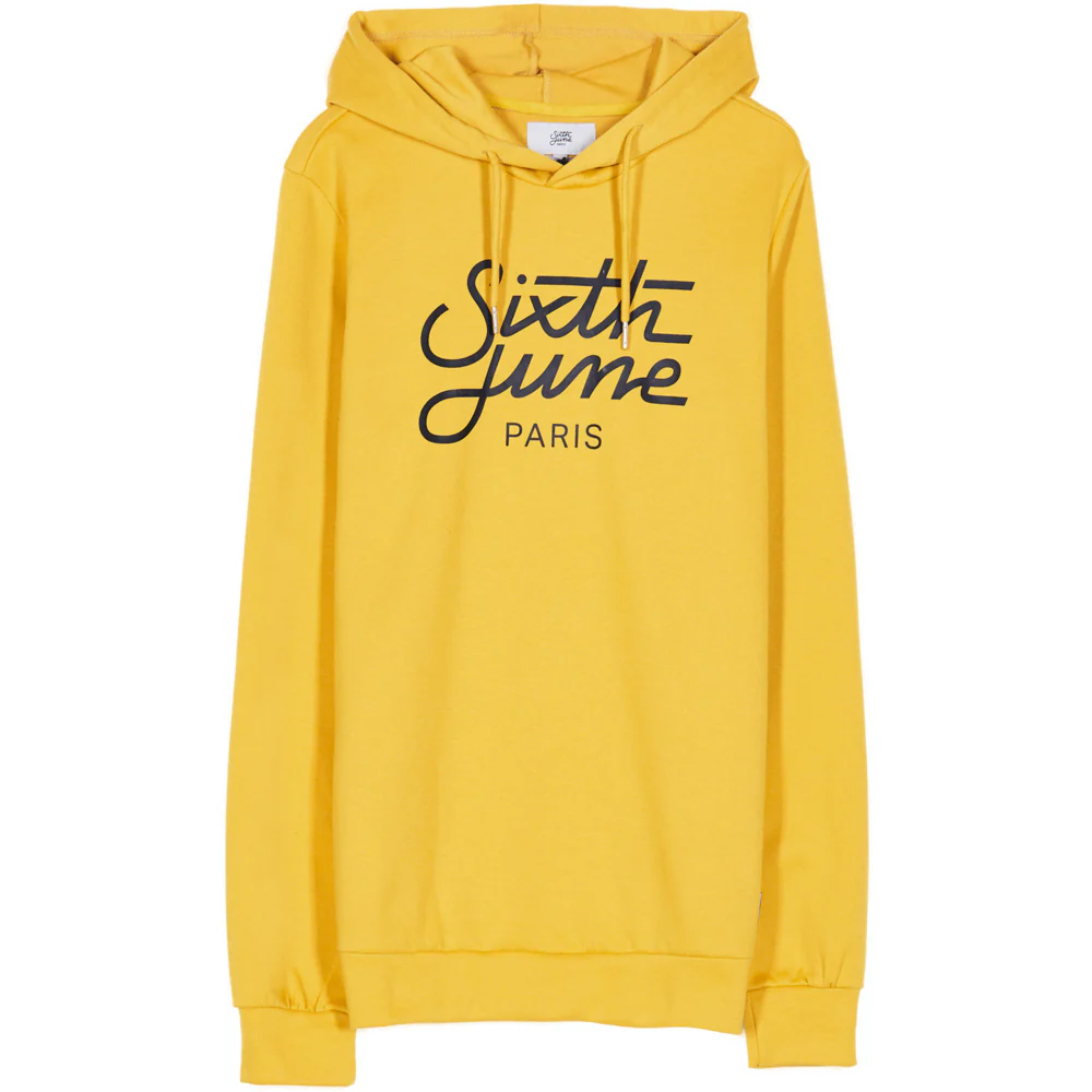 Sweat capuche grand logo jaune