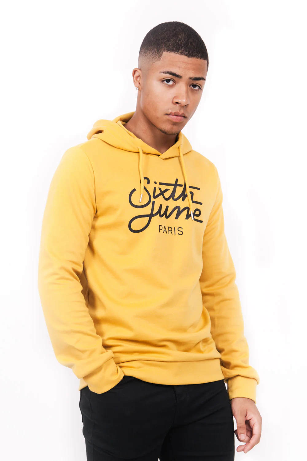 Sweat capuche grand logo jaune - Image 2