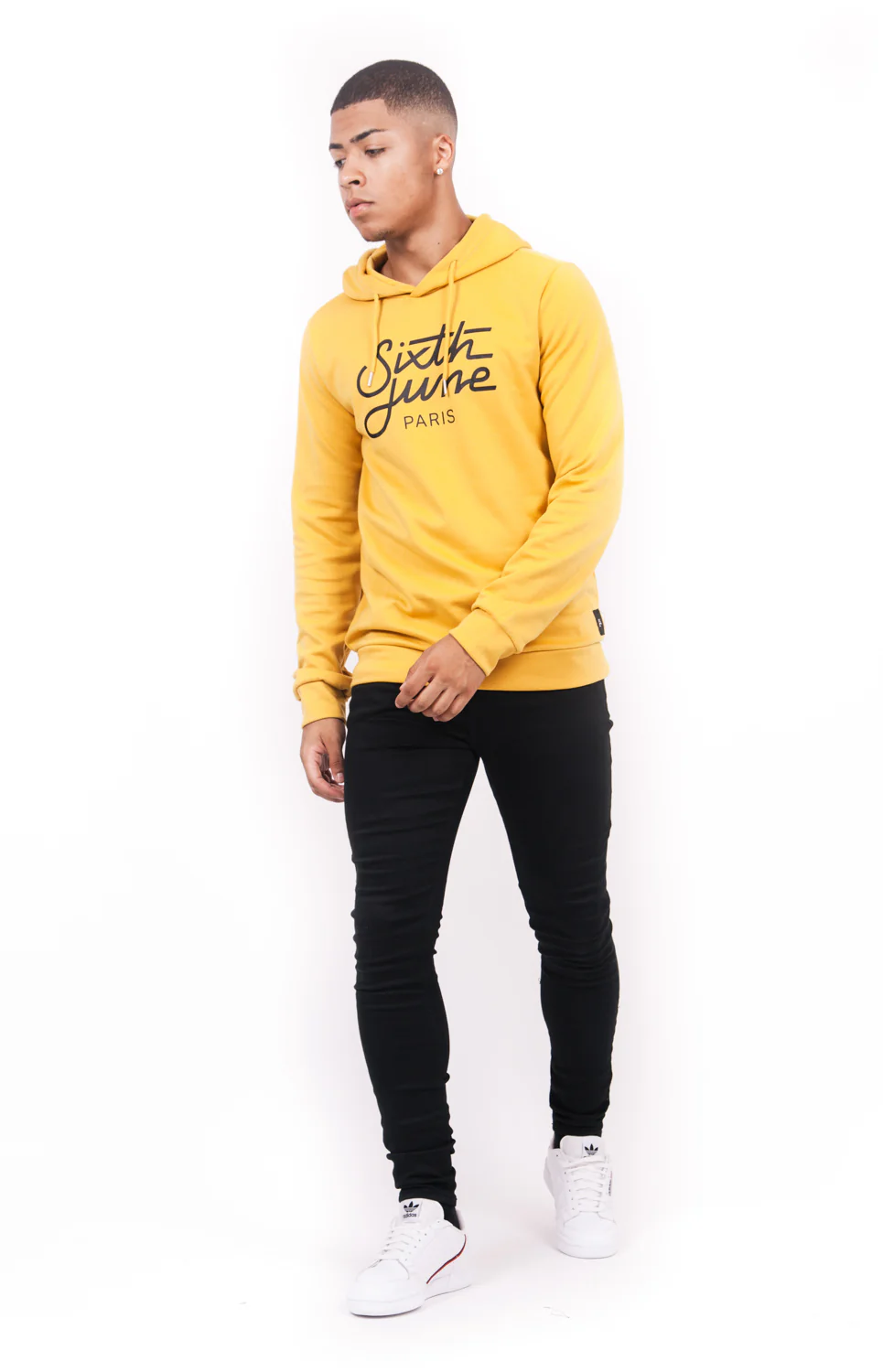 Sweat capuche grand logo jaune - Image 3