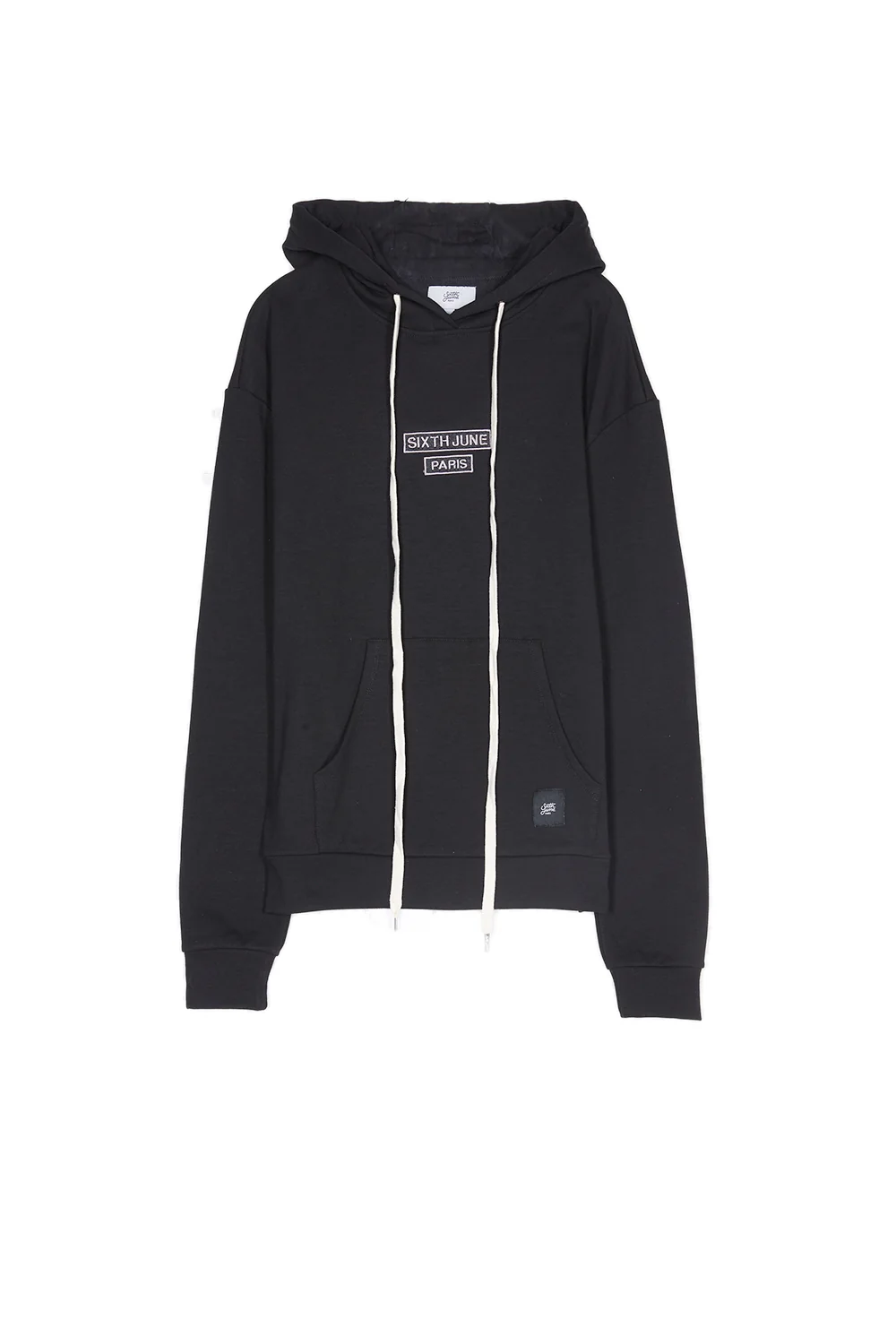 Sweat capuche logo brodé noir