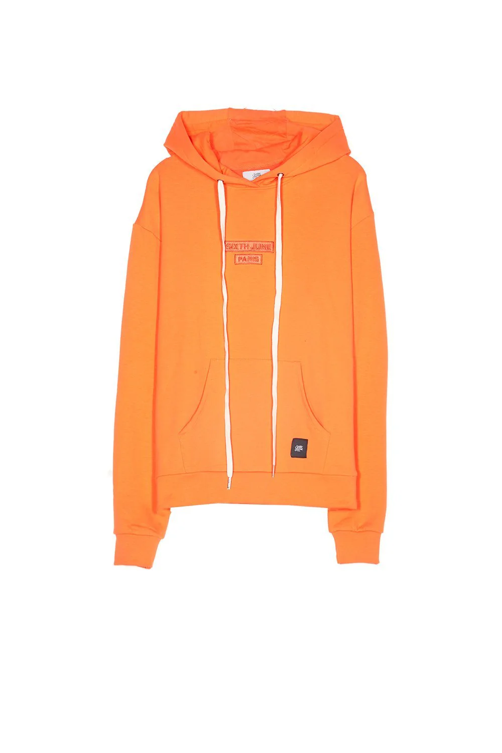 Sweat capuche logo brodé orange