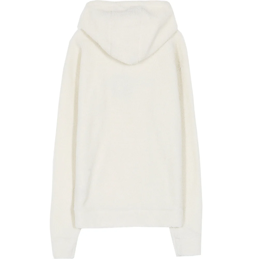 Sweat capuche oversize fourrure beige - Image 8