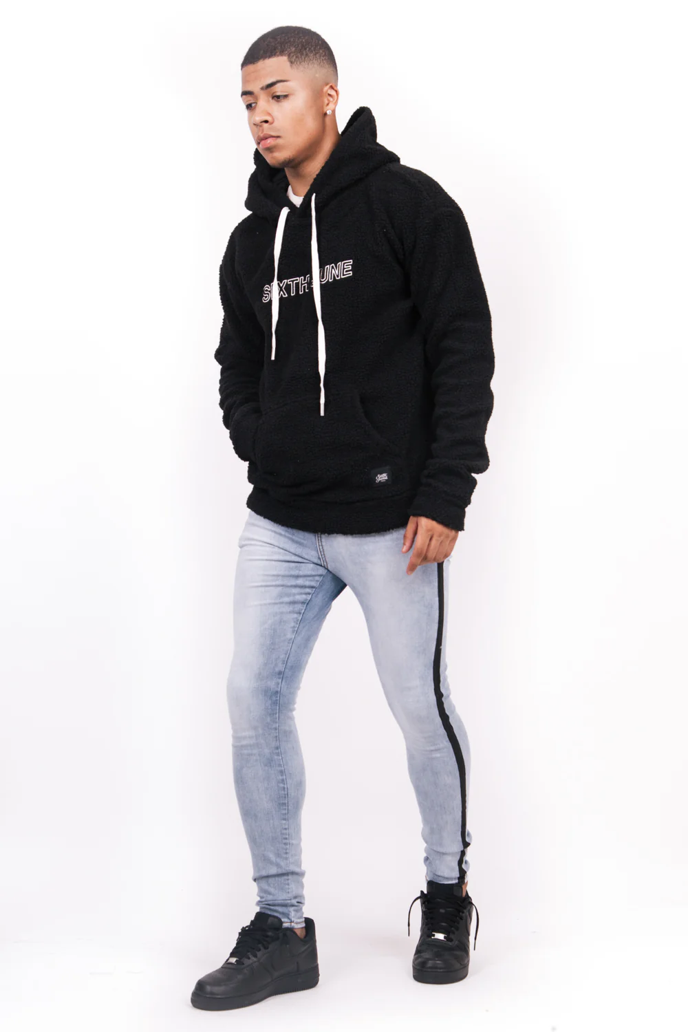 Sweat capuche oversize fourrure noir - Image 4