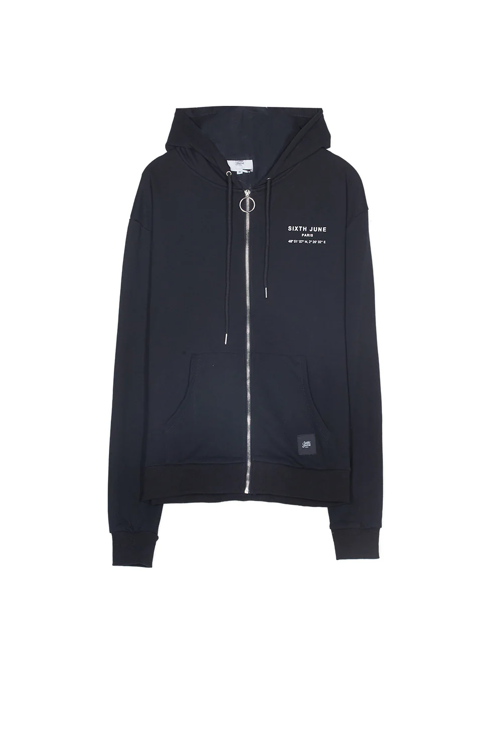 Sweat capuche Paris GPS zippé noir