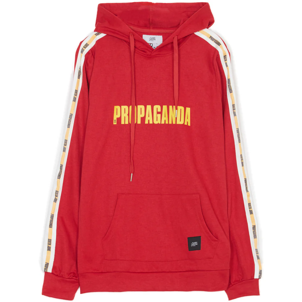 Sweat capuche Propaganda bandes rouge