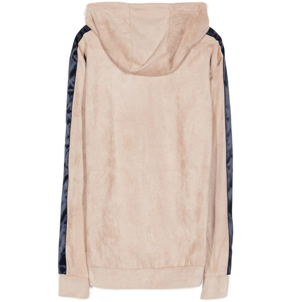 Sweat capuche suédine bandes beige - Image 5