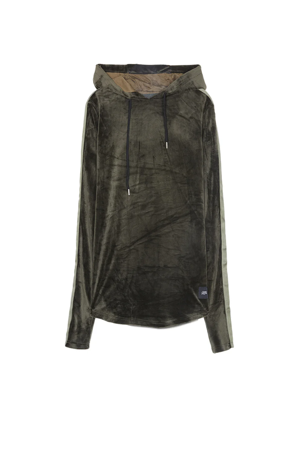 Sweat capuche velours kaki