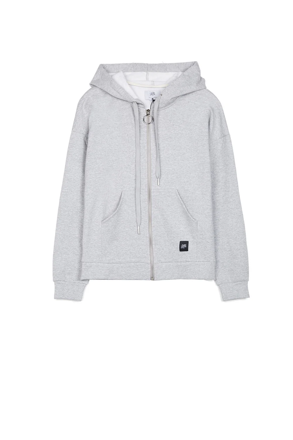 Sweat capuche classique zippé gris clair