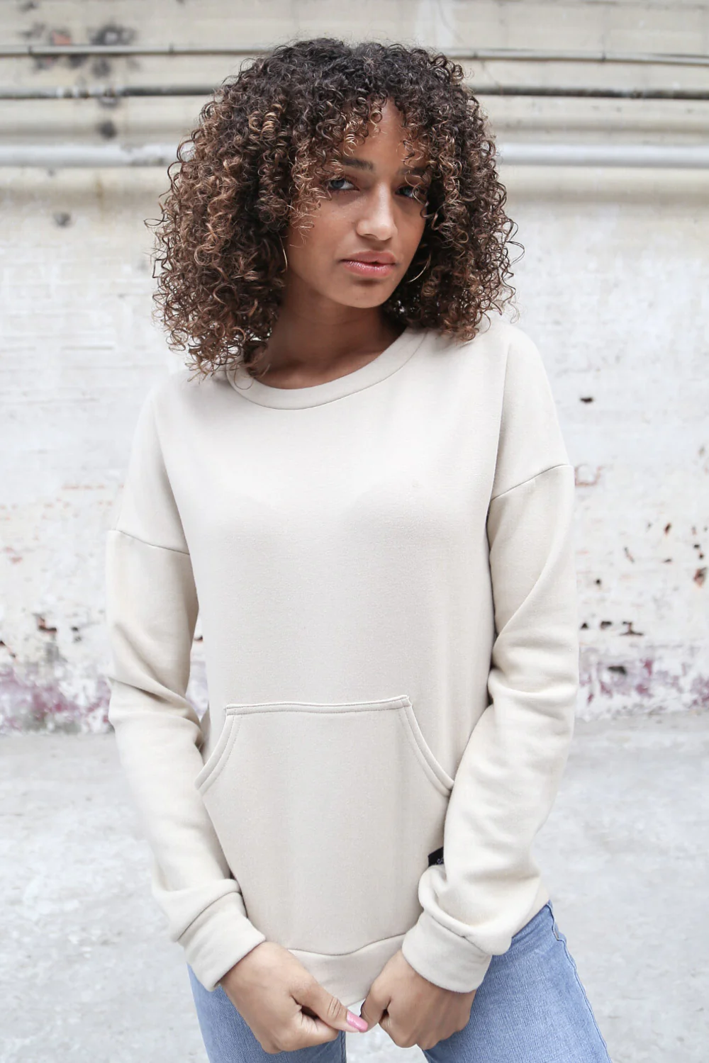 Sweat classique beige