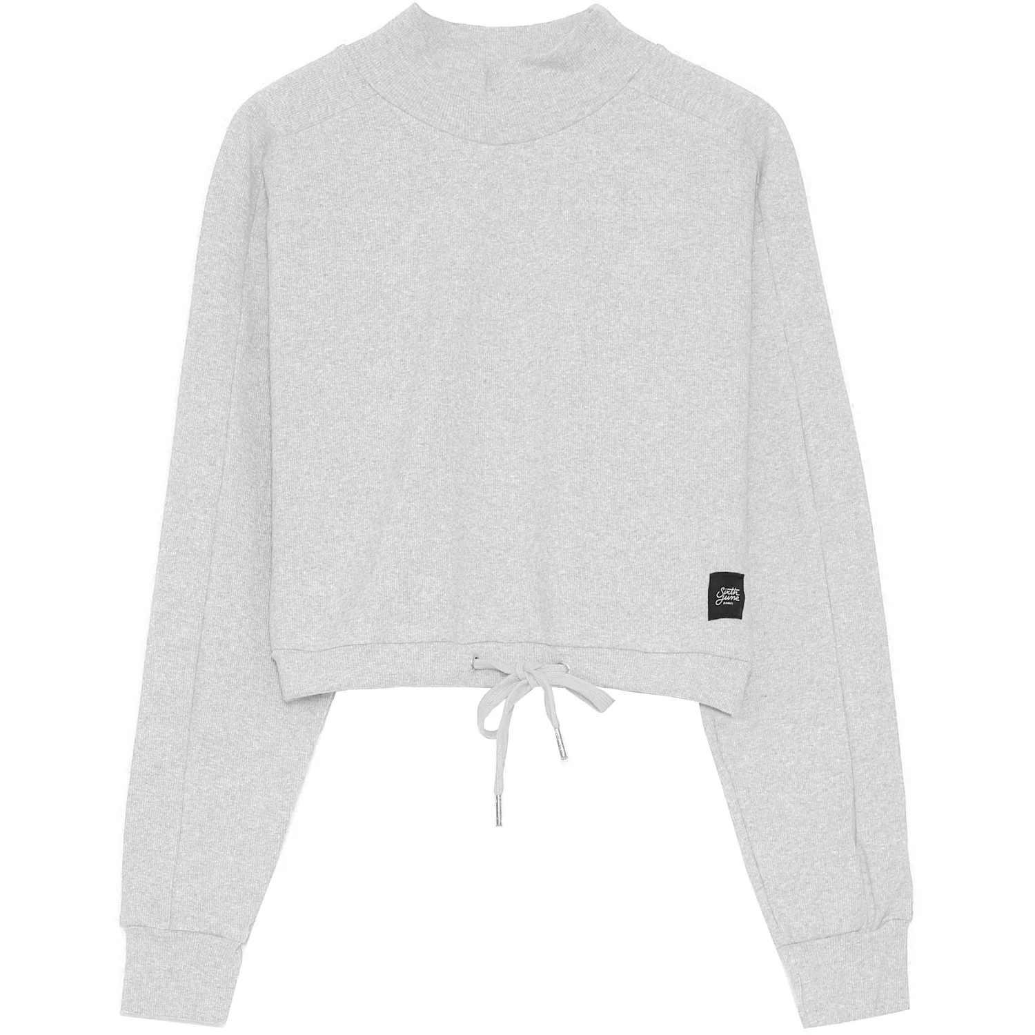 Pull cordon col montant gris