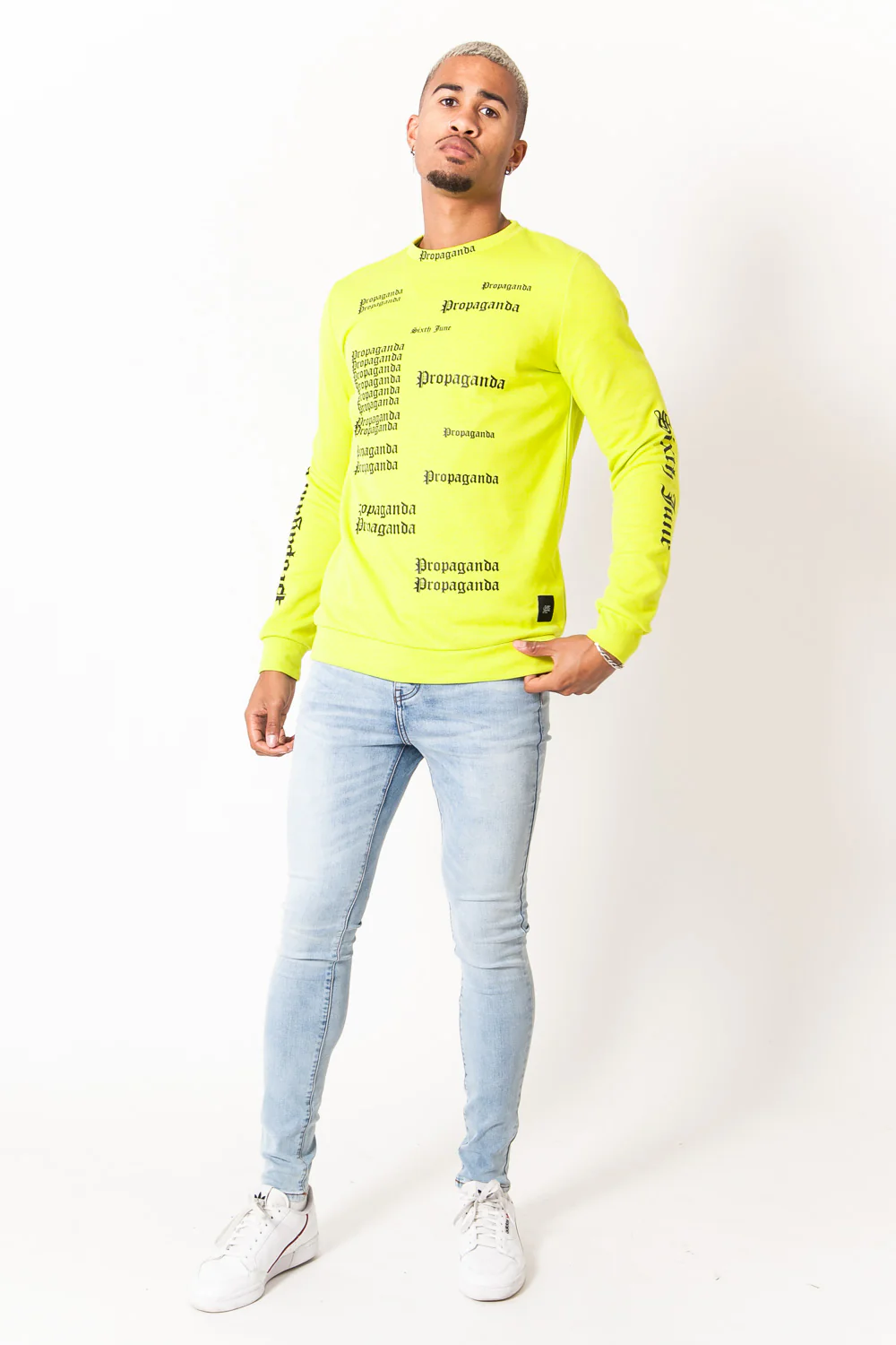 Sweat imprimé propaganda gothic jaune - Image 6