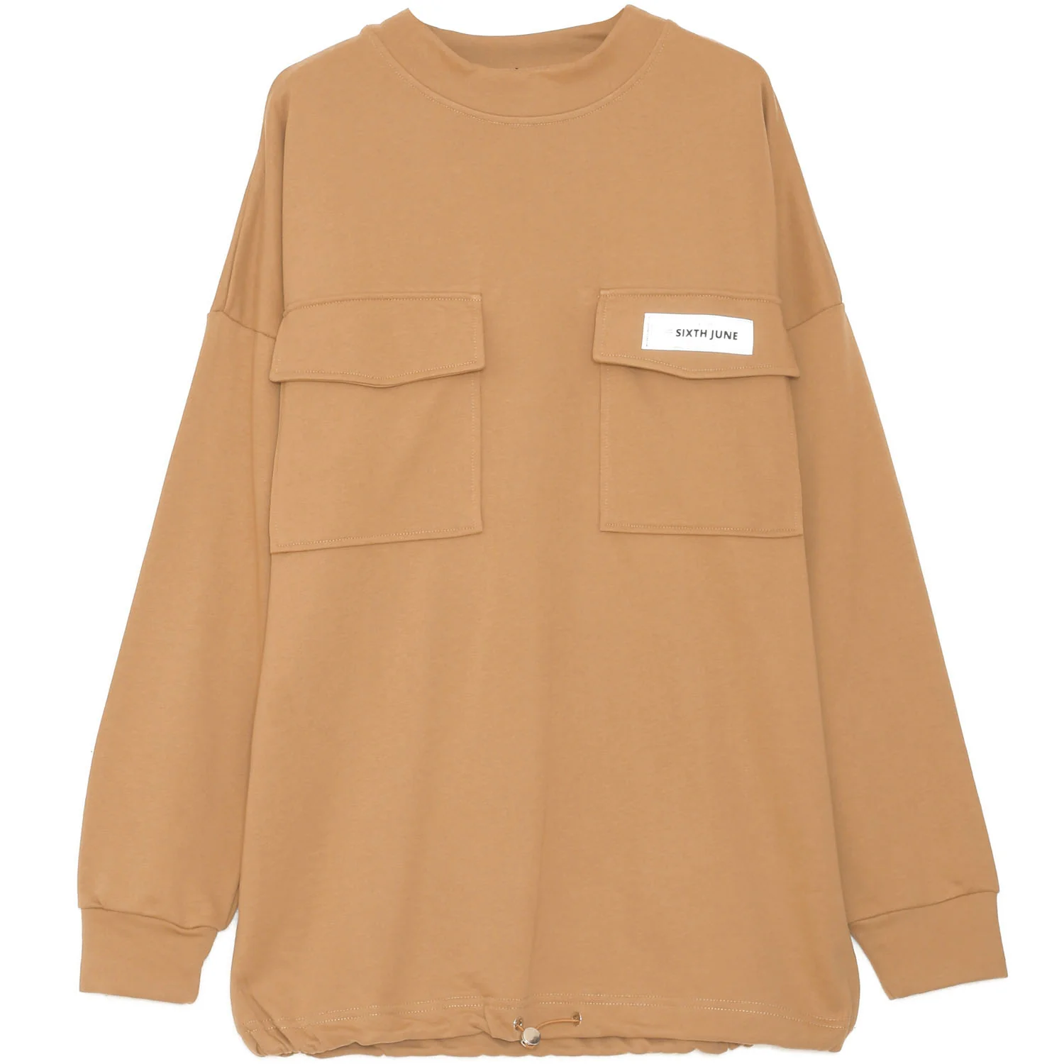 Sweat large élastique marron