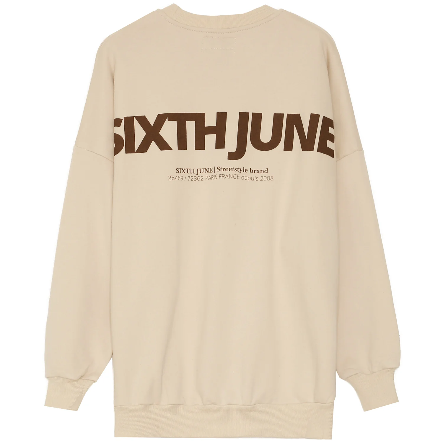 Sweat oversize imprimé beige
