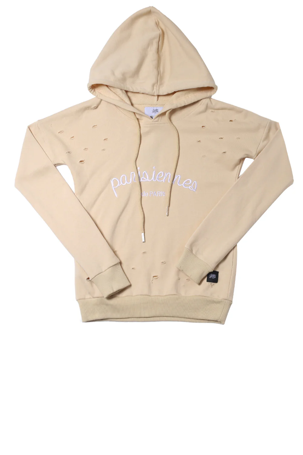 Sweat-shirt Parisiennes destroy beige W2367CS