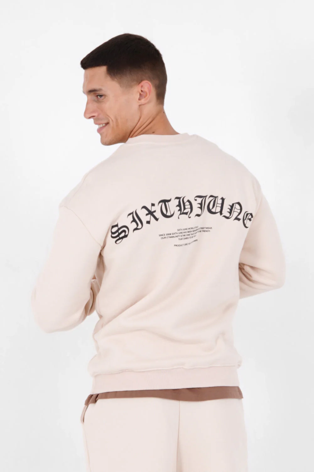Sweat logo gothique Beige
