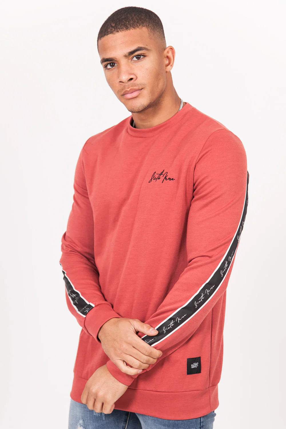 Sweatshirt bande dos rouge - Image 2