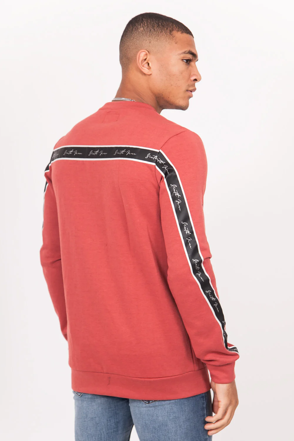 Sweatshirt bande dos rouge - Image 3