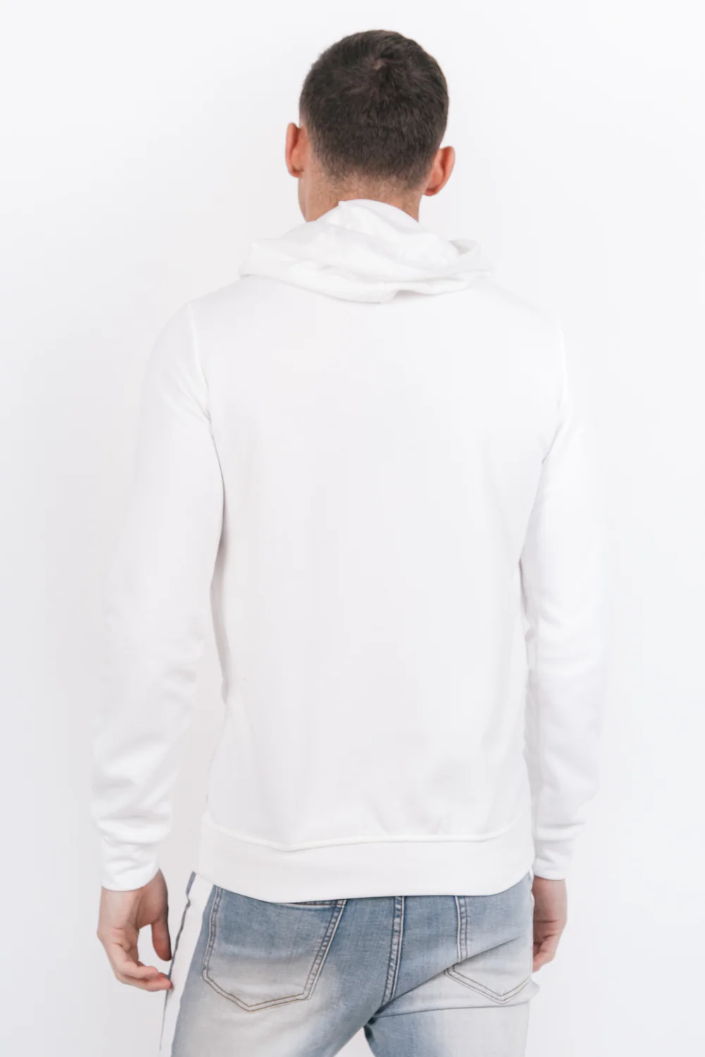 Sweatshirt capuche logo université blanc - Image 4
