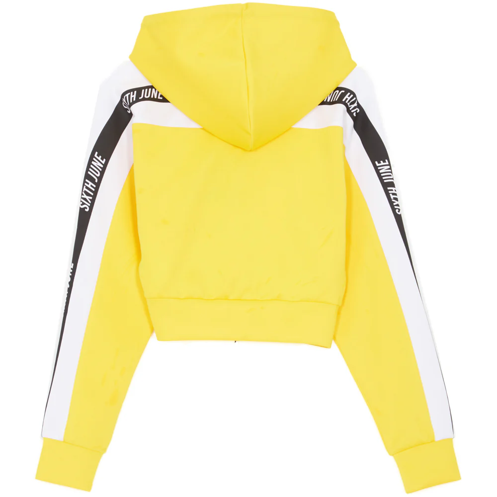 Sweatshirt court bandes logo jaune - Image 8
