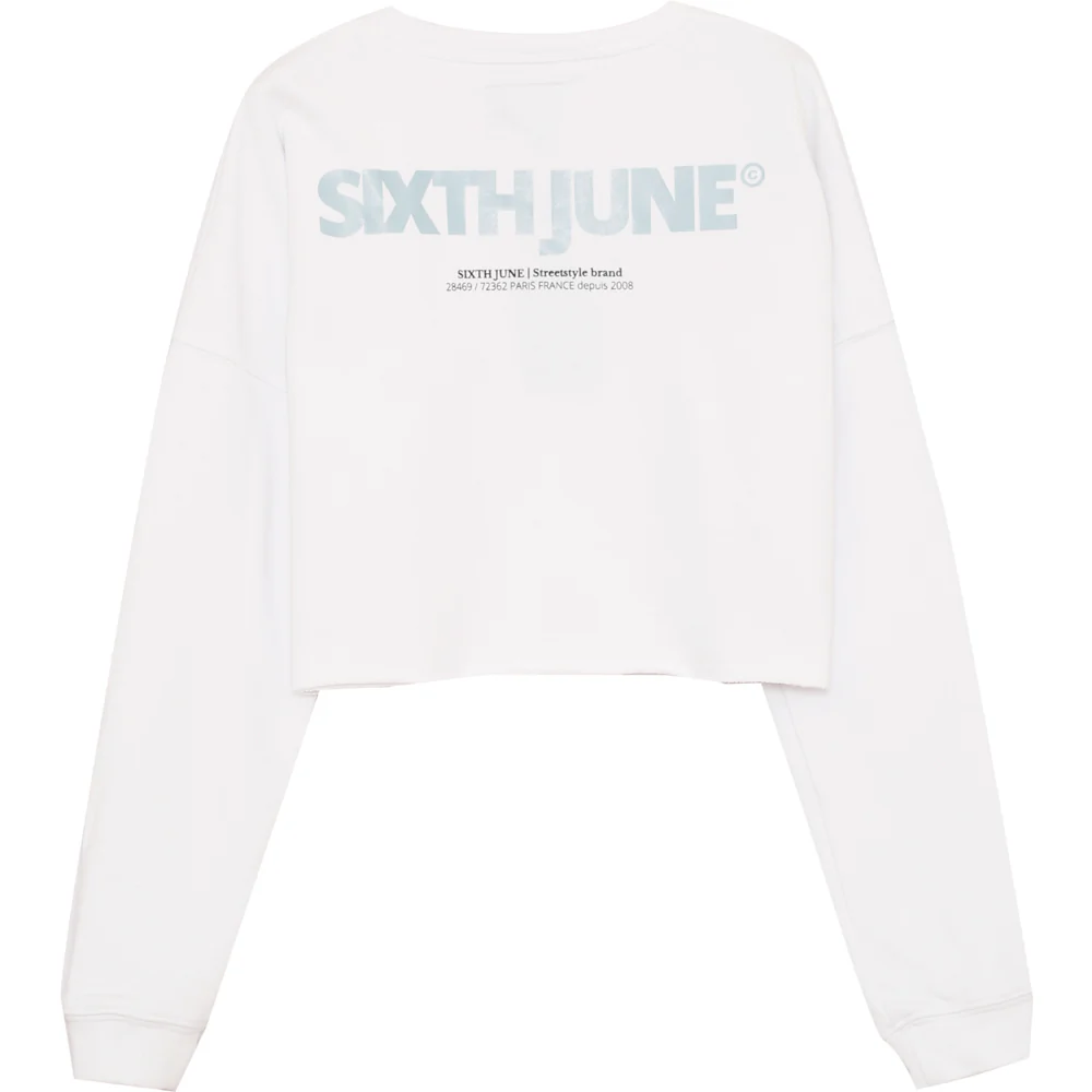 Sweatshirt court imprimé logo blanc