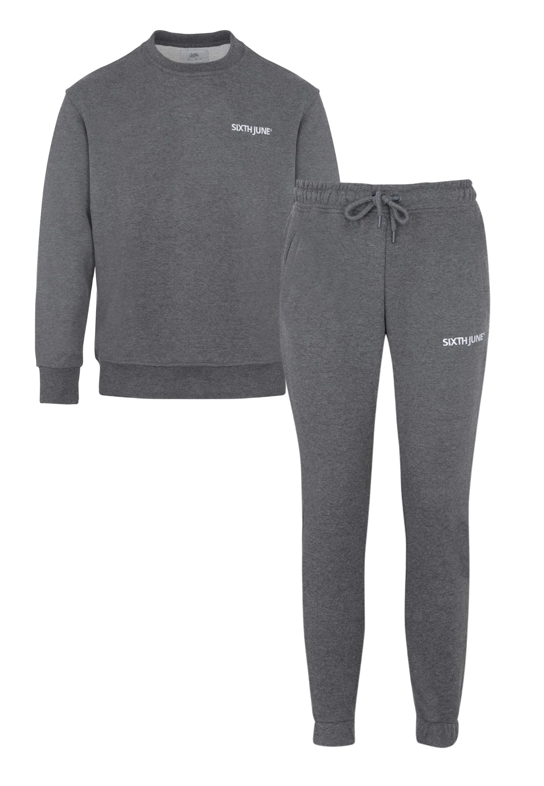 Jogging + sweat logo brodé Gris foncé