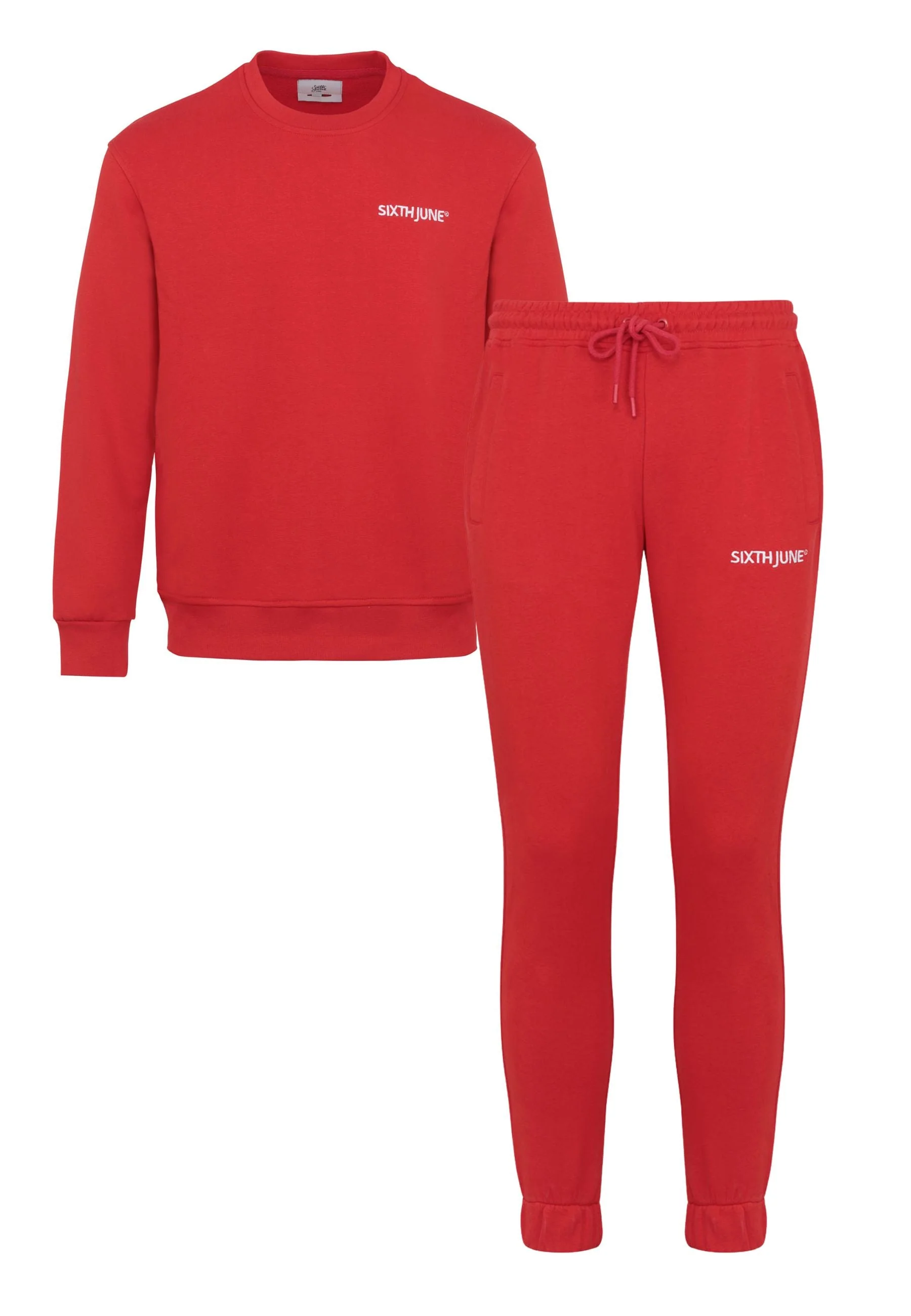 Jogging + sweat logo brodé Rouge