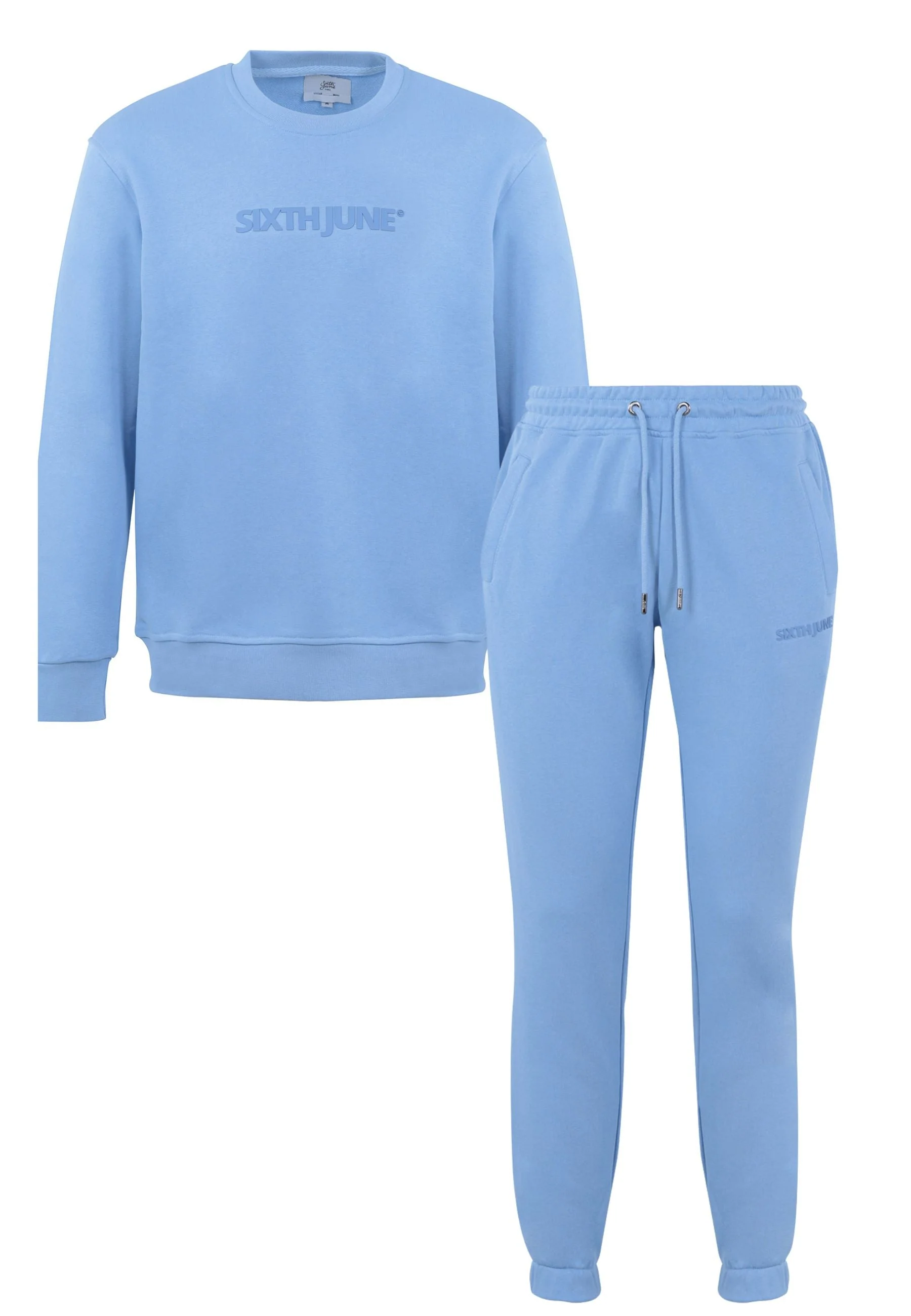 Jogging + sweat logo gommé Bleu clair